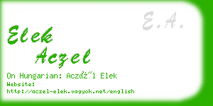 elek aczel business card